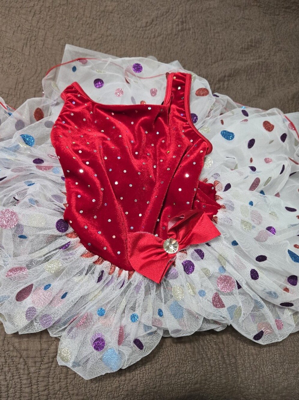 Polkadot Weissman red jazz dress- size MC sparkle